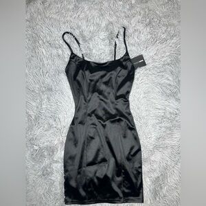 Black  satin mini dress